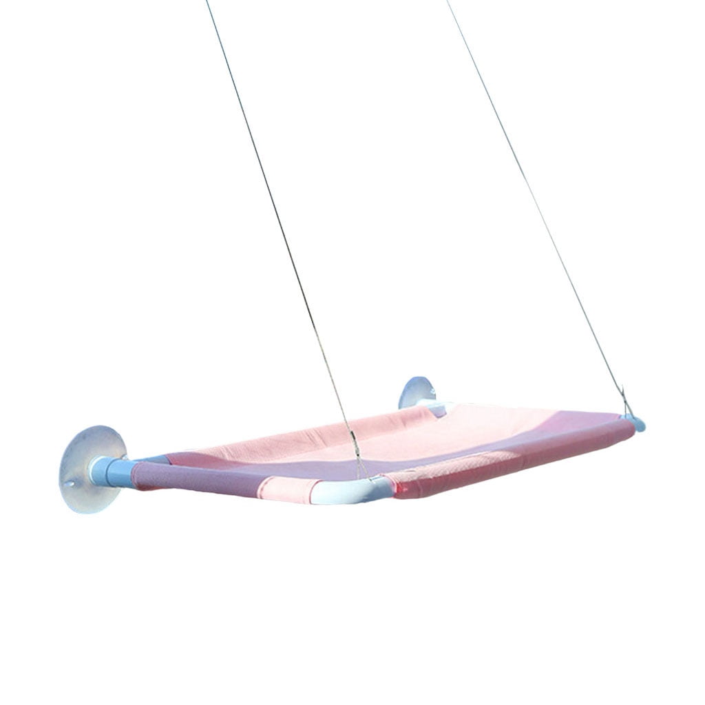 Cat Window Perch Hammock Hanging Bed Suction Cup Basking Cushion Resting Seat Space Saving Window Mount Indoor Dog Playing Basking Pink