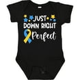 thumbnail image 3 of Inktastic Just Down Right Perfect Down Syndrome Awareness Ribbon Boys or Girls Baby Bodysuit, 3 of 5