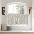 thumbnail image 2 of Yellow Paisley Tier Curtains 36 Inch Length, Ethnic Vintage Floral Botanical Abstract Cafe Short Curtains for Bathroom Over Sink, Small Kitchen Curtain Light Filtering Drapes 2 Panels 27.5"Wx36"L, 2 of 8