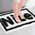 thumbnail image 2 of Alfombra de baño de letras REGALWOVEN de felpa antideslizante, tapete absorbente suave para baño, piso, bañera blanca 20" x 32", 2 of 6