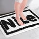 thumbnail image 2 of Alfombra de baño de letras REGALWOVEN de felpa antideslizante, tapete absorbente suave para baño, piso, bañera blanca 20" x 32", 2 of 6