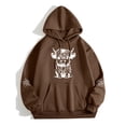 thumbnail image 2 of WEAIXIMIUNG Sweat à Capuche Zippé pour Femmes Mignon Manches Longues Adulte Imprimé Graphique Vache Pull Sweat-Shirts à Cordon, 2 of 6