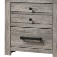 thumbnail image 3 of Benjara 2 Drawer Wooden Nightstand with Metal Bar and Knob Pulls, Gray, 3 of 6