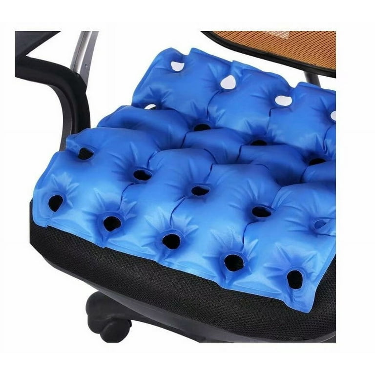 Inflatable Seat Cushion, Air Chair Cushions PVC Square Seat Pad, Blue