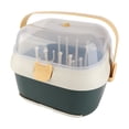 thumbnail image 3 of Caja de almacenamiento para biberones compacta, resistente al polvo, con drenaje, de plástico grueso, para el hogar, nueva, verde, 3 of 12