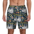 thumbnail image 2 of Picia Cute Sloth pattern Mens Swim Trunks with Compression Liner Stretch Beach Shorts Quick Dry with Zipper Pockets No-Chafing Board Shorts-Large, 2 of 9