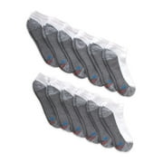Hanes Men's Big and Tall X-Temp Cushioned + Arch & Vent Low Cut Socks (Pack of 12 Pairs) - White