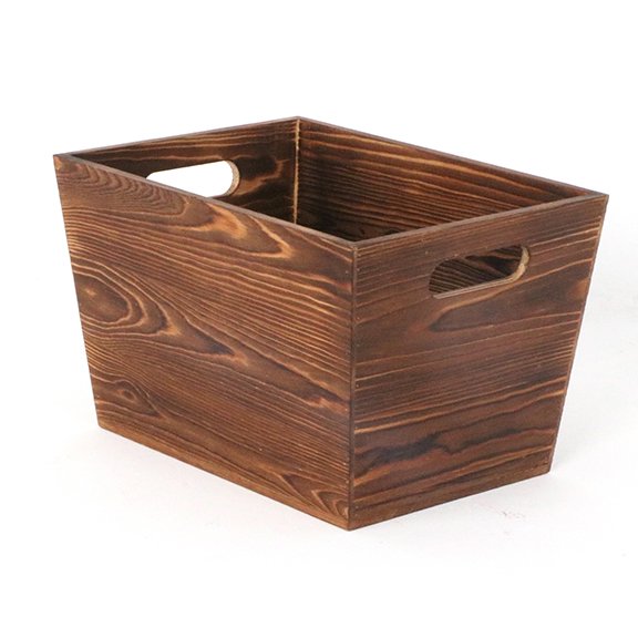 Wood Container with Handles 9.02 x 12.6 inches