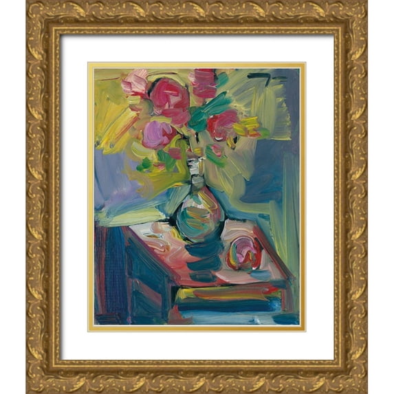Trujillo, Jose 26x31 Gold Ornate Wood Framed with Double Matting Museum Art Print Titled - The Night Stand