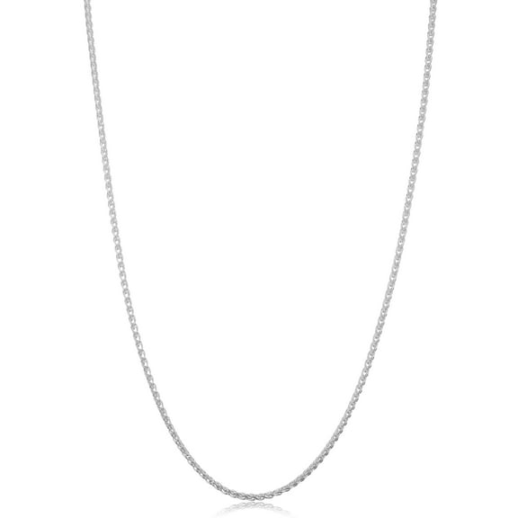 KoolJewelry 925 Sterling Silver Round Wheat Chain Necklace (1.5 mm, 14 inch)