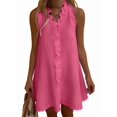 thumbnail image 3 of Women Sleeveless Tank Dress Casual Mini Dresses Sundress Rose Red XXL, 3 of 7