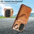 thumbnail image 2 of Allytech Galaxy A52 4G/5G Case Wallet with Cards Holder & Detachable Shoulder Strap, Ring Holder Kickstand Vintage PU Leather Shockproof Wallet Case Cover for Samsung Galaxy A52 4G/5G - Brown, 2 of 14