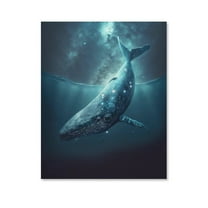Starry Blue Whale Poster Canvas- Perfect for Wall Artrations, Dining Room Decor, Bedroom Art, Wall Decor Living Room, Wall Art, Frameless 12x16inch