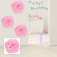 thumbnail image 4 of 10 Pack Light Pink Paper Flower Ball Pom Poms, 10” Decorative Hanging Ornaments for Weddings, Home, and Outdoor Parties, 4 of 8