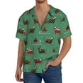 thumbnail image 3 of Xecao offers the Christmas Dachshund for Men's Casual Short-sleeved Shirt, a button-up collared shirt with a pocket, perfect for beach vacations and yacht travel in the Small size., 3 of 7