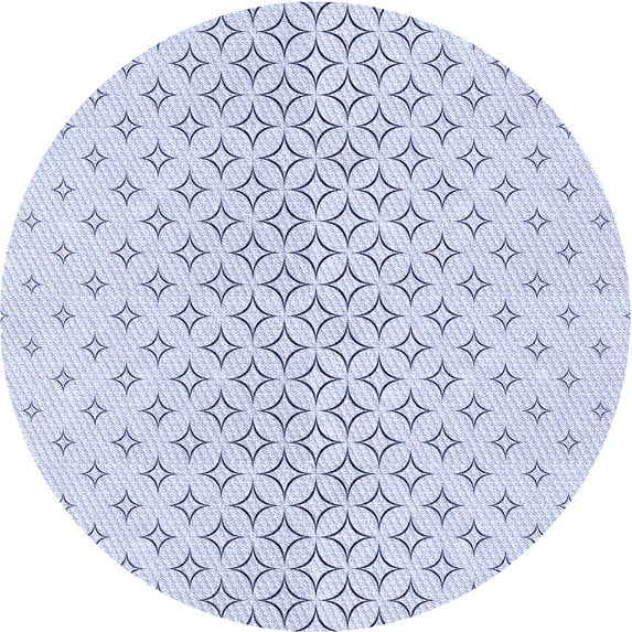 Ahgly Company Indoor Round Patterned Lavender Blue Area Rugs, 7' Round