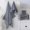 Gray, variant on 29*14" Solid Color Towel Set of 5 Home Bathroom Cottons Thickened Soft Absorbent 5-Piece Set
