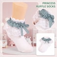 thumbnail image 5 of Toddler Girl Socks with Bow Lace Ruffle Frilly Dress Sock Plaid Bowknot Soft Cotton Ankle Cute Princess Socks for Kids Birthday*1pc, 5 of 6