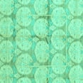 thumbnail image 1 of Ahgly Company Machine Washable Indoor Square Oriental Turquoise Blue Traditional Area Rugs, 5' Square, 1 of 4