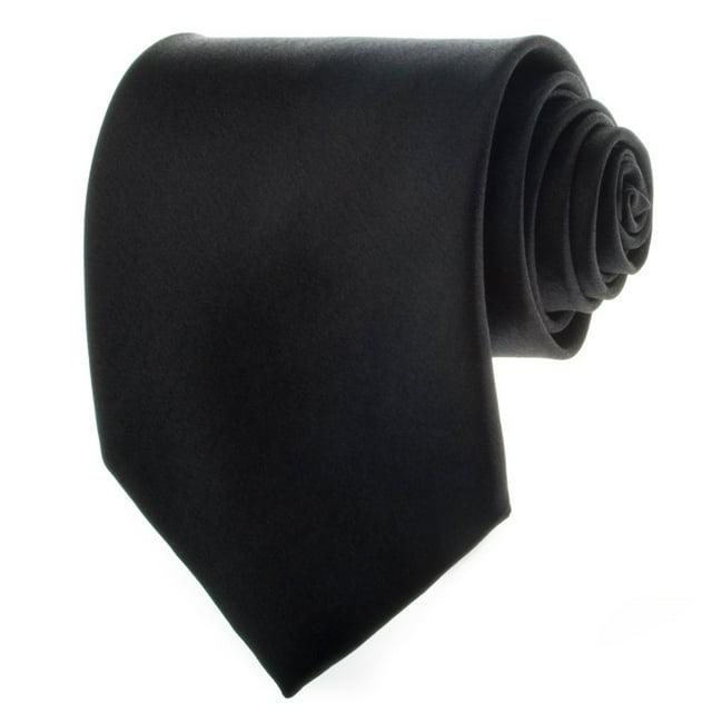 TopTie Cravate Unisexe Couleur Unie Noire Cravate Régulière