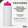thumbnail image 2 of HDPE Plastic Leak-Free Bottles 32 oz. Set of 10, Bulk Pack - BPA Free, Great for Gym, Camping, Backpacking, School - Neon Pink, 2 of 8