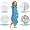 thumbnail image 7 of Blue Cartoon Unicorn Gift Balloon Cloud Pattern Hooded Bath Towel，60"x35" for Ages 3 To 12 Kids, Quick Dry Lightweight Soft Microfiber Hood Beach Towel Cover Up for Kids, 7 of 7