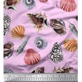 thumbnail image 1 of Soimoi Modal Satin Fabric Colorful Shells Ocean Decor Fabric Printed Yard 42 Inch Wide, 1 of 3