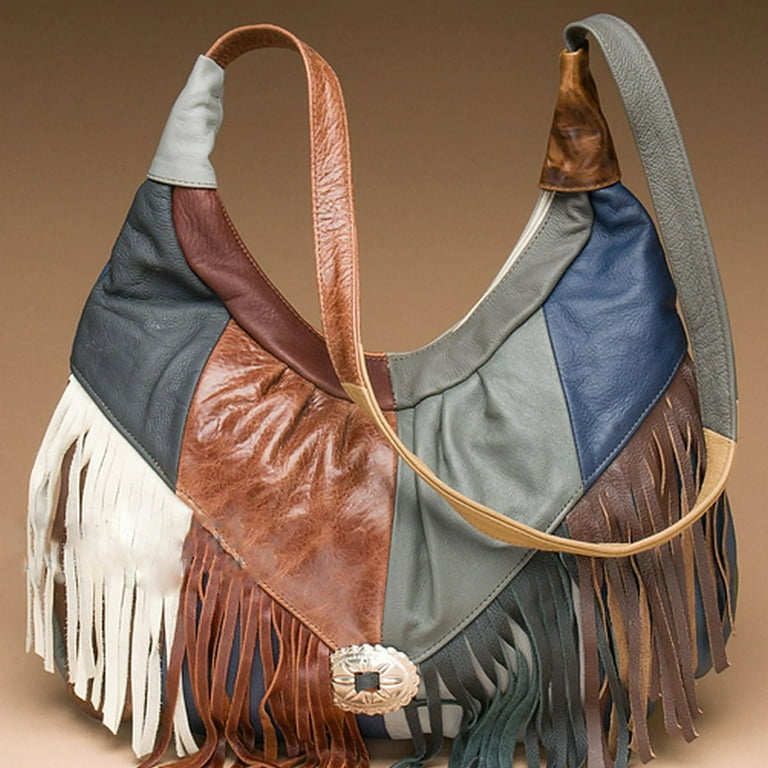Fringe Hobo Bag Leather Handbags Smart Organizer by AFONiE