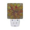 thumbnail image 2 of Yellow Red Floral Stained Glass Night Light 2 Pack LED Nightlight Plug into Wall Dusk to Dawn Sensor Soft White, 2 of 7