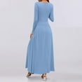 Oplxuo Women's Fitted Long Sleeve Maxi Dress, 2024 Fall Crewneck