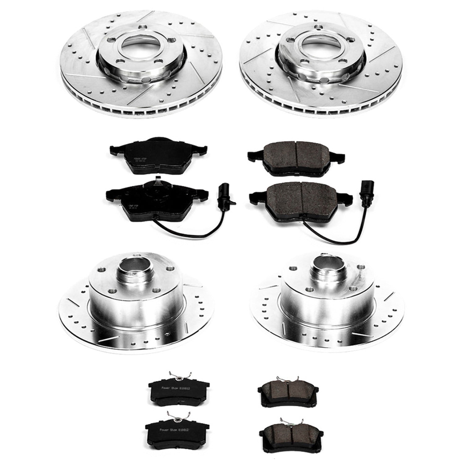 PowerStop Front and Rear Z23 Evolution Sport Carbon-Fiber Ceramic Brake Pad and Drilled & Slotted Rotor Kit Fits: AUDI Select Models K2825