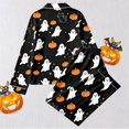 thumbnail image 4 of WOYY Girls Halloween Pajama Set Long Sleeve Button Down Shirt Pants Nightwear, Sizes 3-14, 4 of 6
