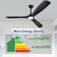 thumbnail image 6 of DingLiLighting 60" Ceiling Fan with Light Remote Control, 3-blade Black Ceiling Fan,Indoor Outdoor Wood Ceiling Fan for Farmhouse,Living Room, Bedroom, Porch,Patios, 6 of 8