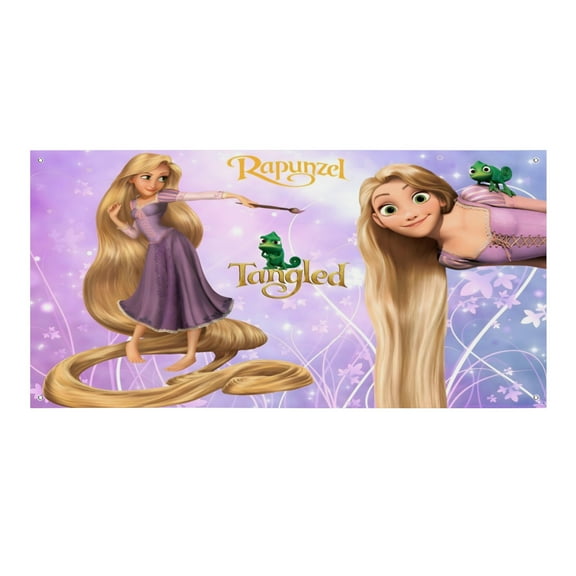 Tangled Long Hair-Theme Backdrops Banner Birthday Party Decor Supplies Personalized Party Backdrop Decoration,5x3ft(150x90cm)