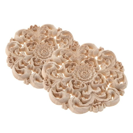 

2Pcs Durable Carved Decal Woodcarving Corner Applique Furniture en Cabinet Decoration Decorative