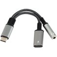 thumbnail image 1 of Adaptador USB C a Jack de 3,5 mm con Chip DAC, Audio 2 en 1 y Carga PD de 60 W, Coatible con Dispositivos USB-C, Adaptador de Carga rápida Tipo C Coatible con 15/Pro/MAX, S24/S23, 1 of 5