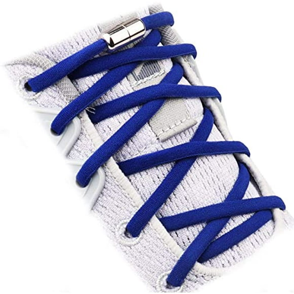 BAMAIA Elastic No Tie Shoelaces, With Stainless steel Screw Shoe Laces Lock - One Size Fits All Kids & Adult Navy Blue