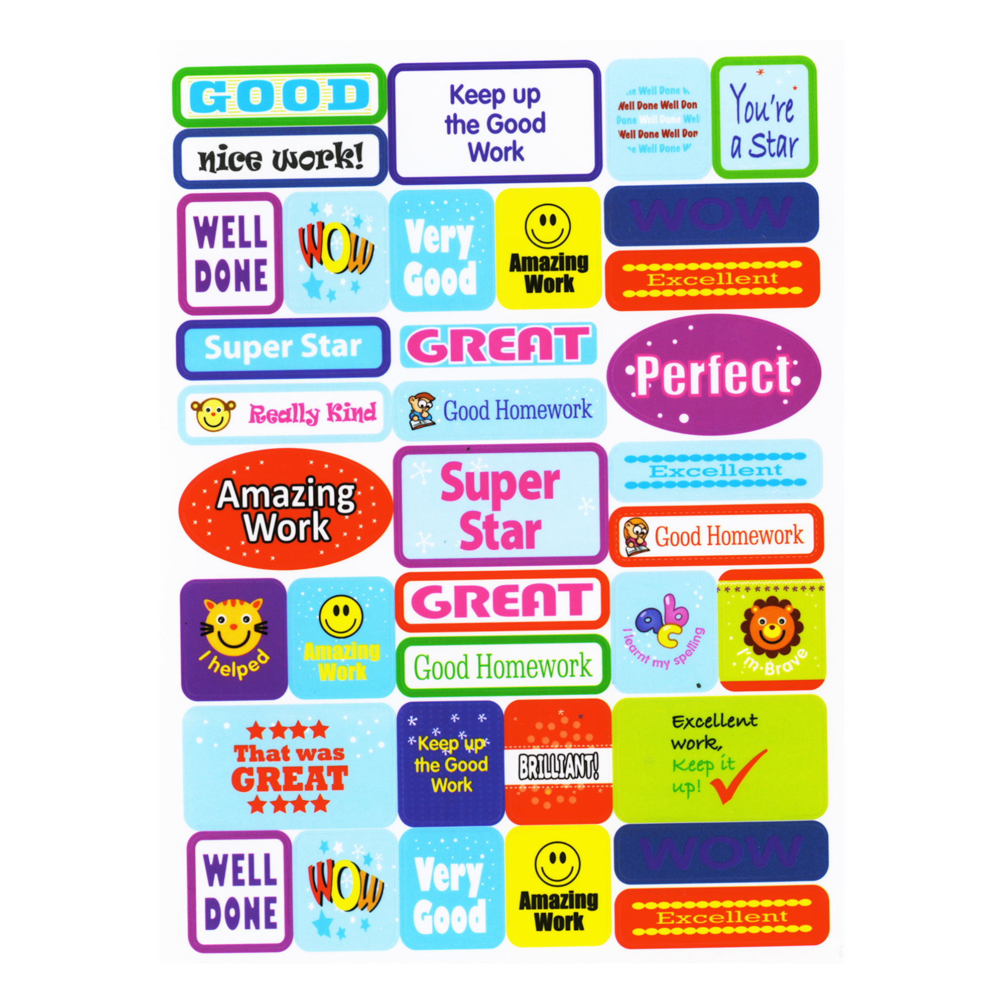 Mobestech 60 Sheets Small Stickers for Kids Reward Chart Animal