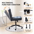 thumbnail image 4 of Ktaxon Mid Back Armless Office Chair, Linen Blend Desk Chair, Swivel Reading Chair for Home Office, Bedroom Blue, 4 of 8