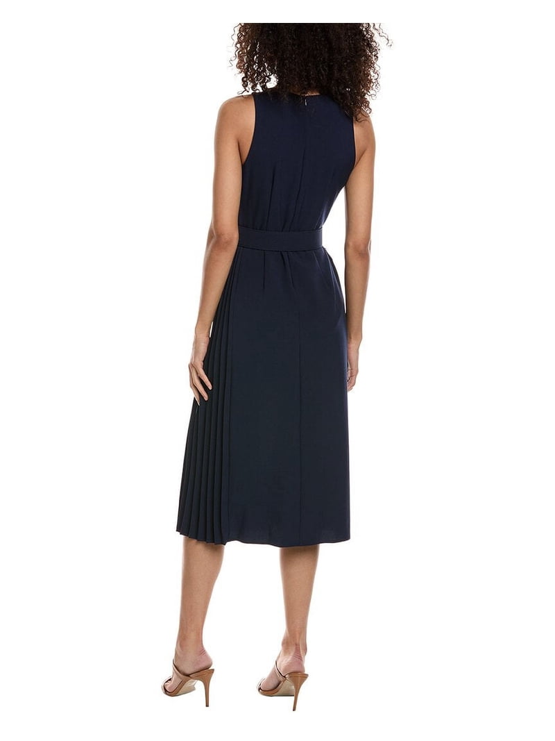 knee length dresses for ladies Stretch Deco Crepe Sheath Midi Dress, Black