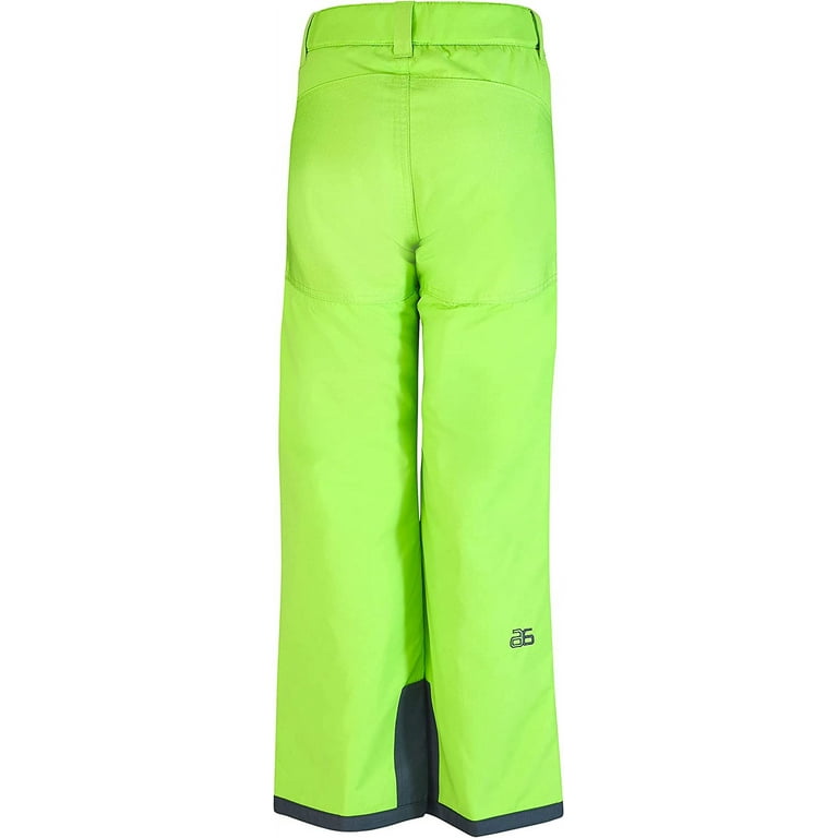 Arctix Youth Snow Pants with Reinforced Knees and Seat - Lime Green, L 