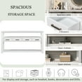 thumbnail image 5 of Euroco 61.5" Large Console Table,Modern Wood Entryway Table Sofa Table with 3-Tier Open Shelves & 4 Drawers for Living Room,Hallway,Foyer,White, 5 of 7