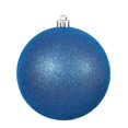 thumbnail image 1 of Vickerman N592002DG Ornement Boule à Capuchon Percée à Paillettes Bleues, 8 Po, 1 of 3