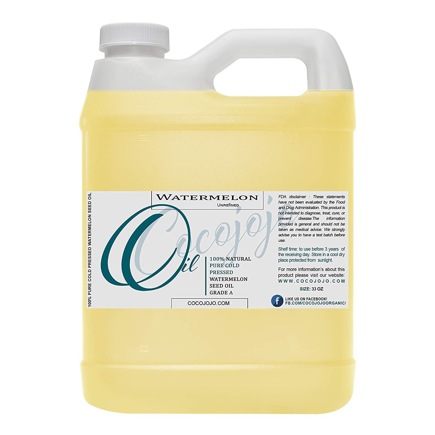 Watermelon Seed Oil 100 Pure, Unrefined, Cold Pressed, Virgin, Bulk