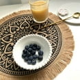 thumbnail image 6 of KYAIGUO Cotton and Linen Woven Placemat 15inch Heat Resistant Table Mat Round Woven Mat, 6 of 7