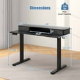 thumbnail image 3 of Costway 48"x 24" Electric Standing Desk with 2 Drawers Monitor Stand Storage Shelf Black, 3 of 9