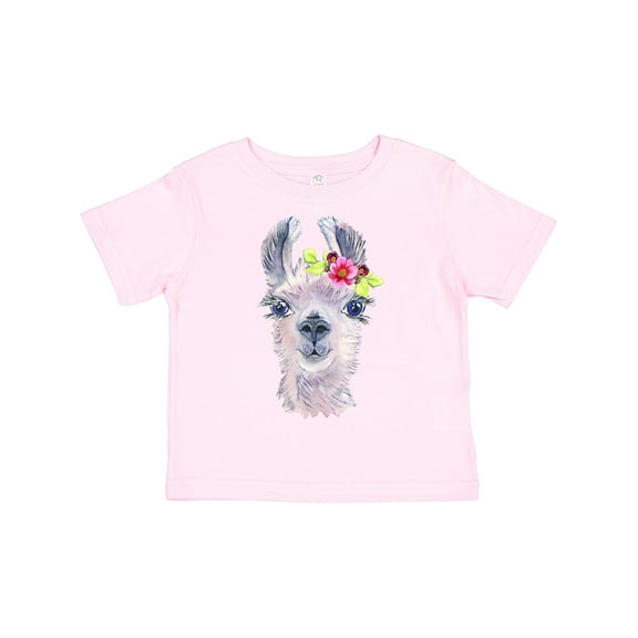 Inktastic Cute Llama with Flower Boys or Girls Toddler T-Shirt