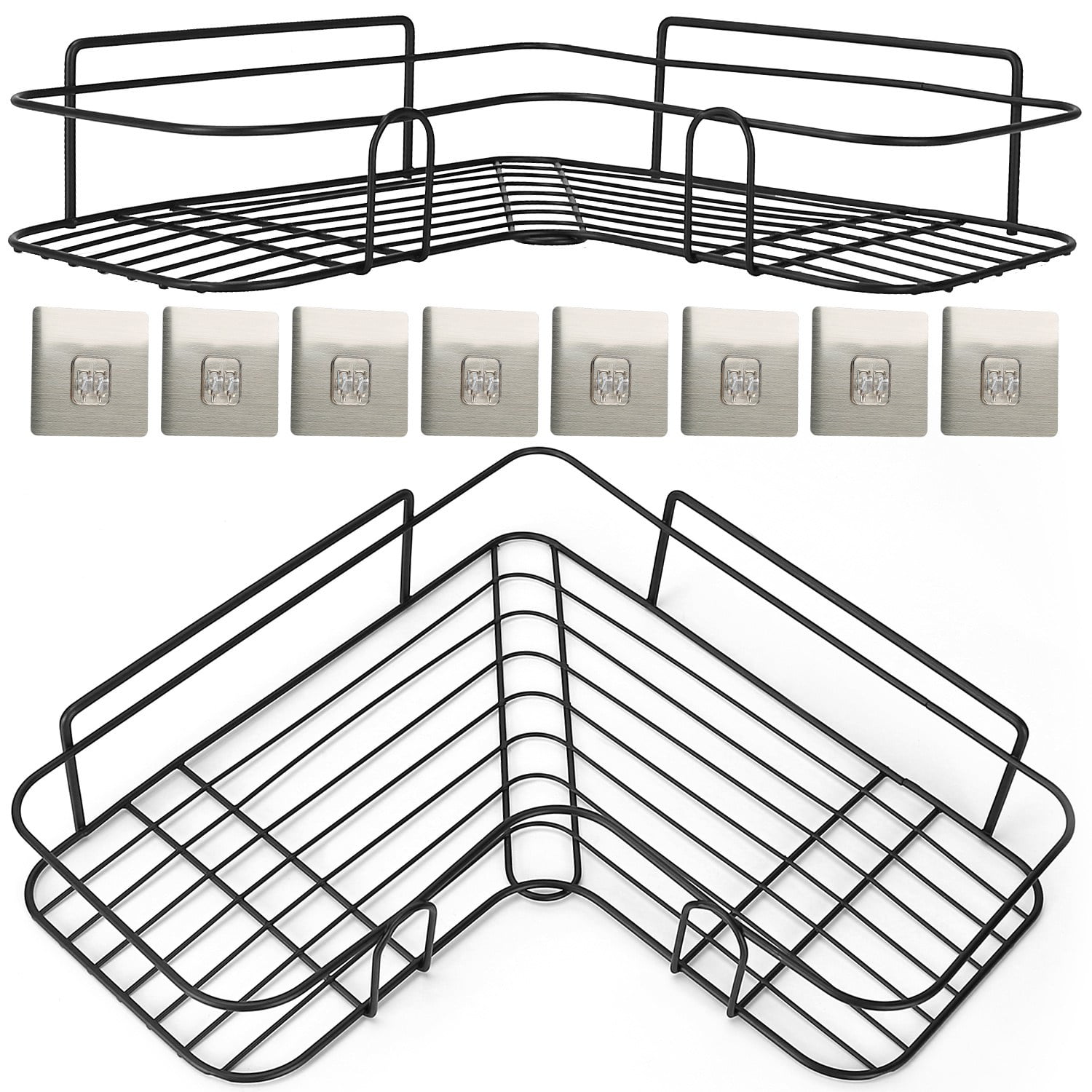 Adhesive Shower Caddy Wall Shelf Storage Basket Organizer for Bathroom and Ki... 