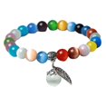 thumbnail image 1 of Pulsera de piedras preciosas naturales multicolor para hombres y mujeres Hugo Pulsera Piedra Ojo de Gato, 1 of 10
