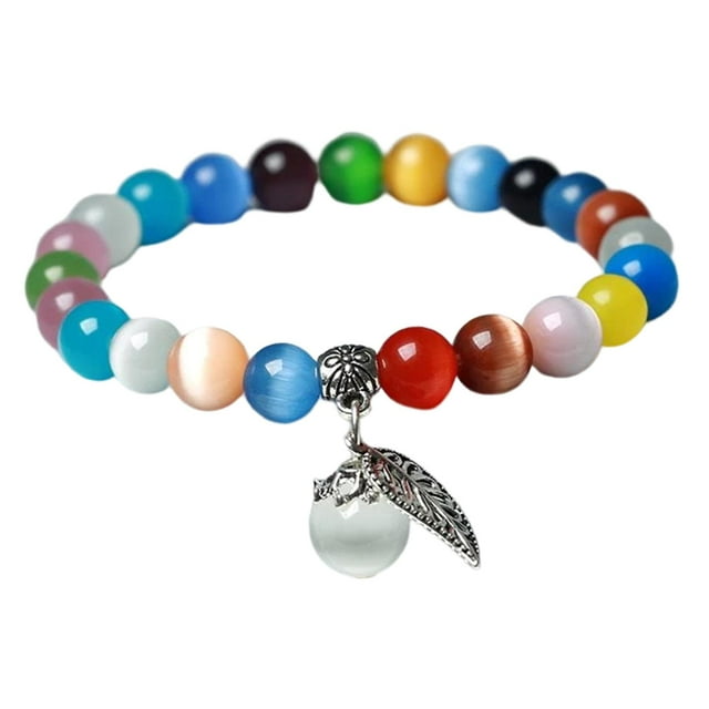 Pulsera de piedras preciosas naturales multicolor para hombres y mujeres Hugo Pulsera Piedra Ojo de Gato